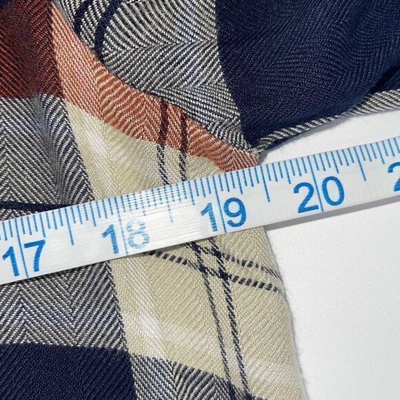 BeachLunchLounge  Women’s Plaid Rayon Shirt NWT Red Blue White Button Up Long Sl - Picture 7 of 8